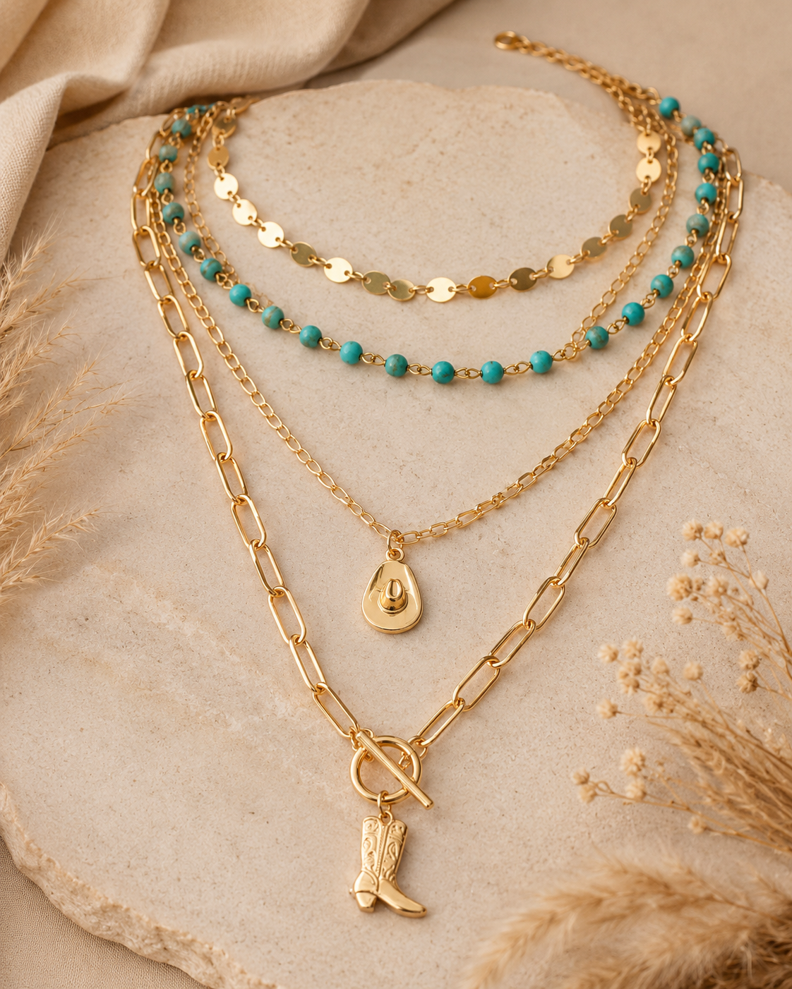 Turquoise Trails Layered Necklace
