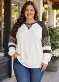 Leopard Color Block Top