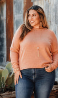 Salmon Twist-Back Sweater
