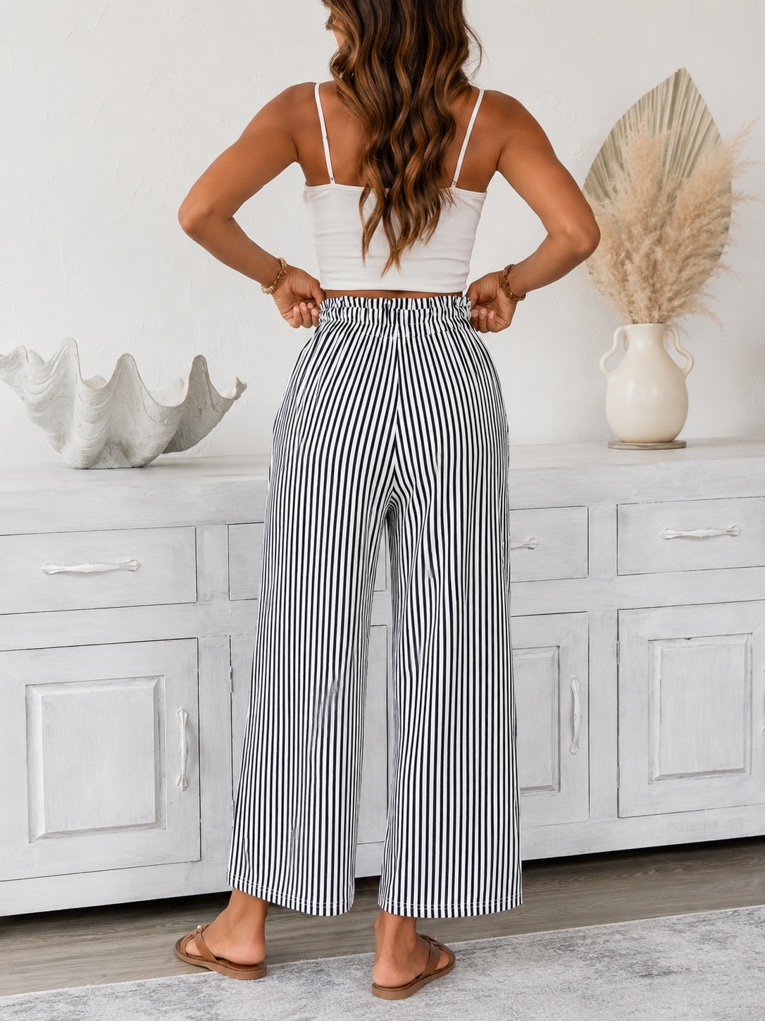 Classic Stripe Wide Leg Pants