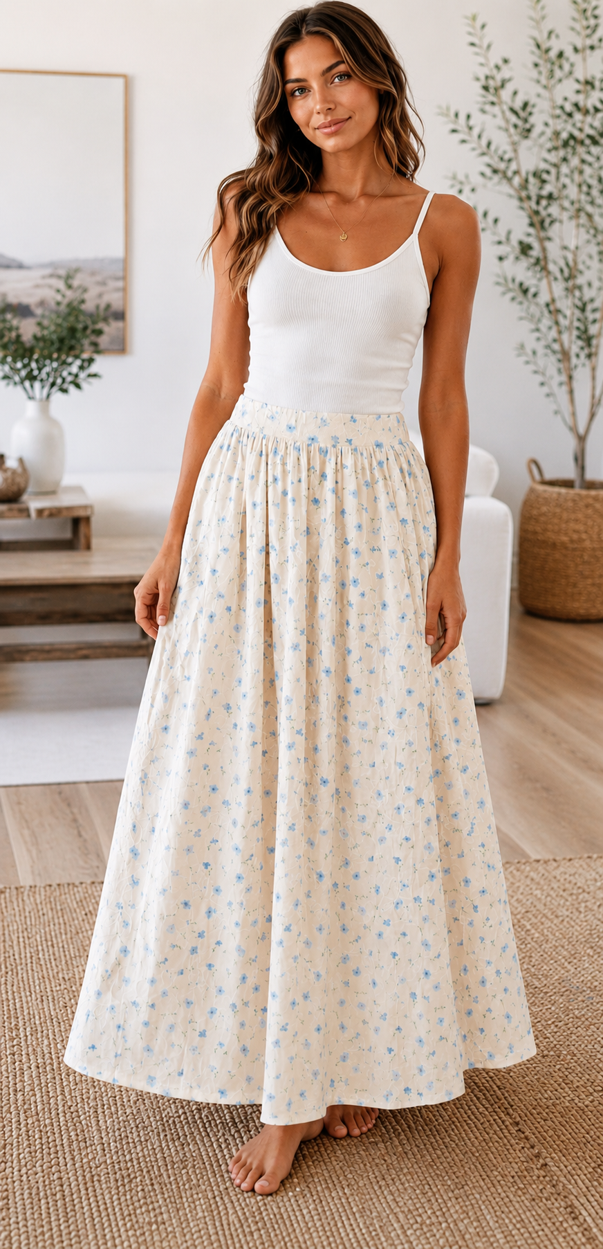 Coastal Bloom Maxi Skirt
