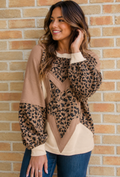 Wild Side Leopard Color Block Top