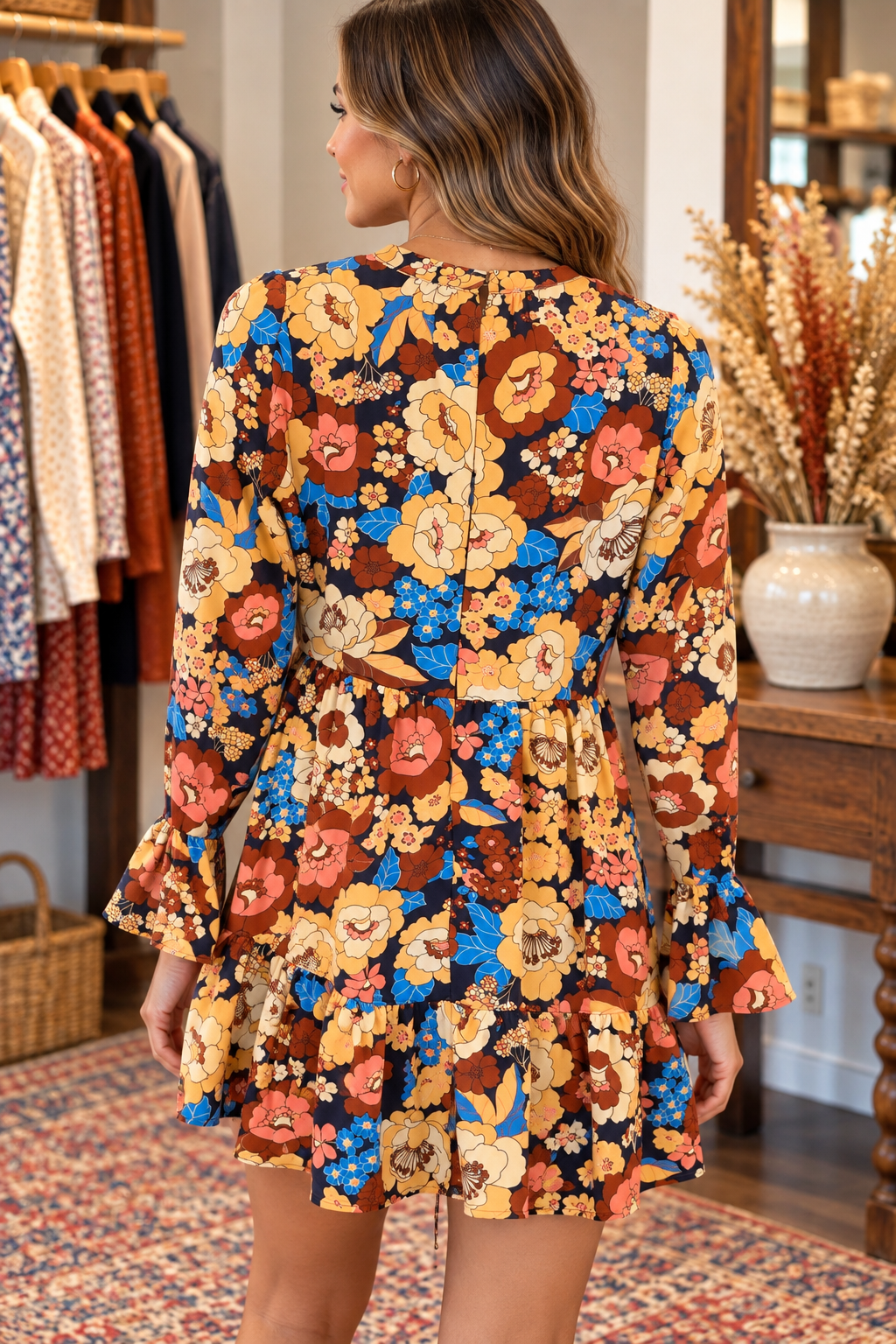 Retro Bloom Floral Dress