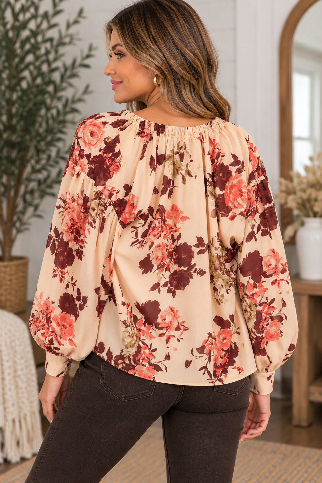 Autumn Romance Floral Blouse 🌸