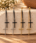 Faith & Style Double Cross Dangle Earrings
