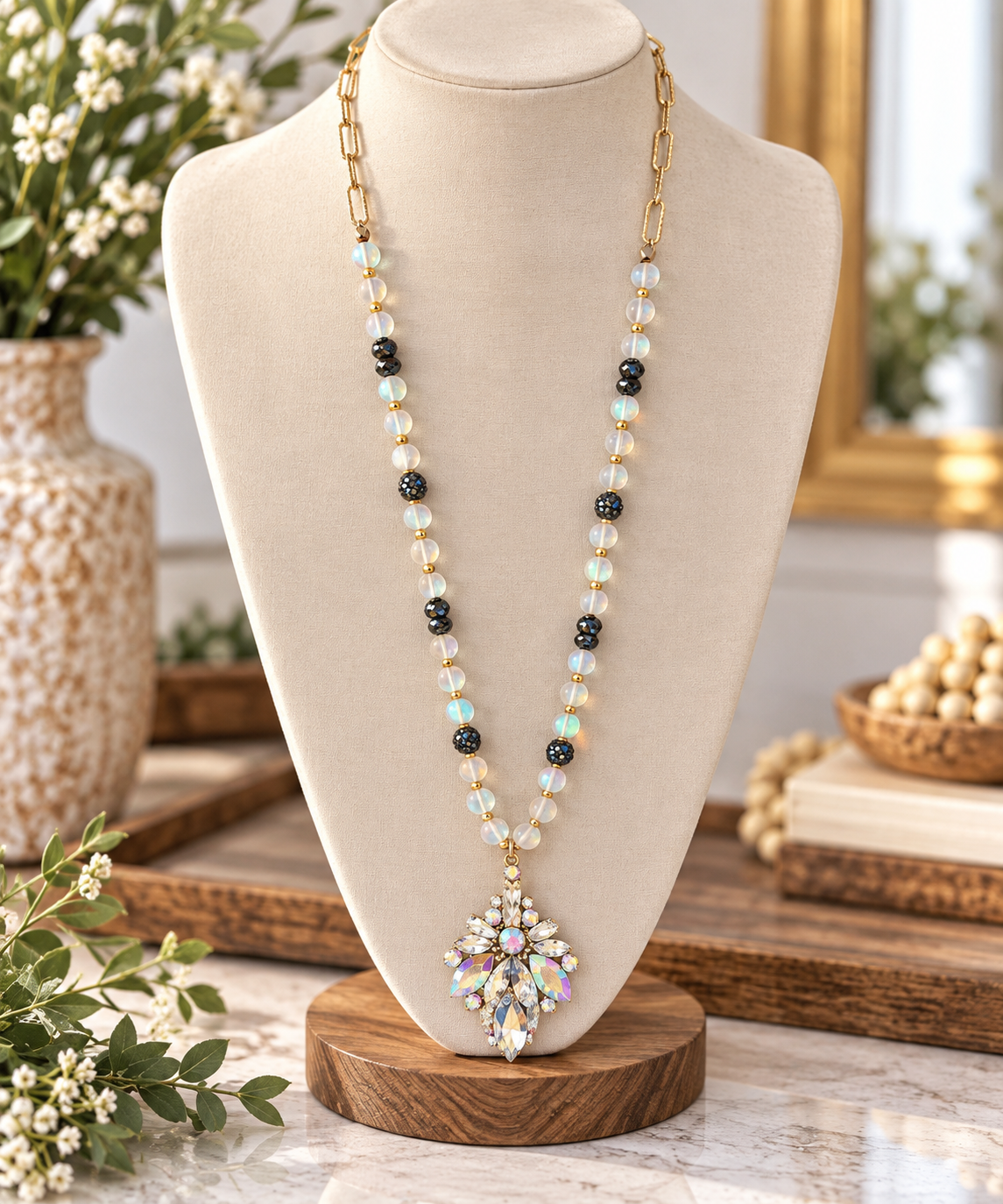 Celestial Sparkle Crystal Statement Necklace